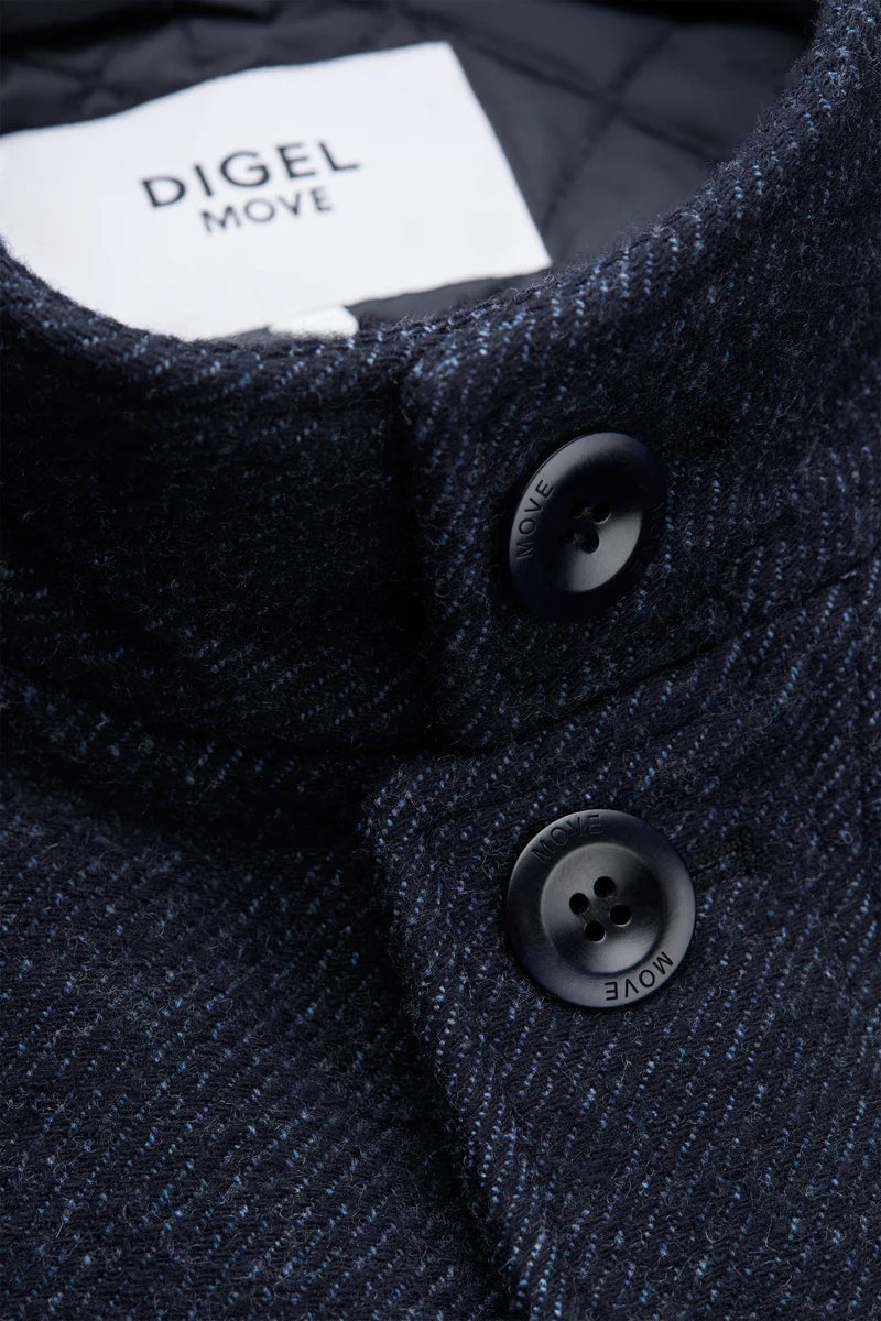 Digel - Ashby Button-Up Winter Jacket, Navy