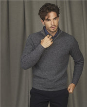 Load image into Gallery viewer, Magee - Fionn Fisherman Rib 1/4 Zip Knitwear, Charcoal Grey
