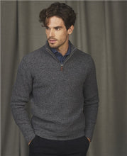 Load image into Gallery viewer, Magee - Fionn Fisherman Rib 1/4 Zip Knitwear, Charcoal Grey
