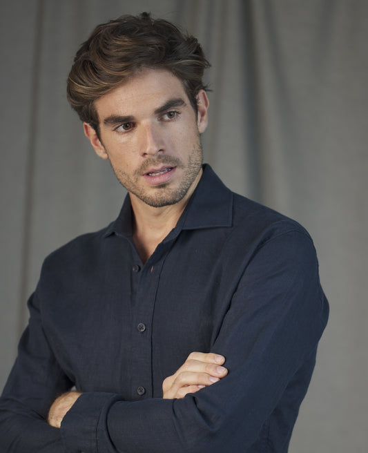 Magee - Kilbeg Classic Washed Shirt, Navy