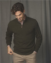 Load image into Gallery viewer, Magee - Lunnaigh Knit  1/4 Zip, Moss Green
