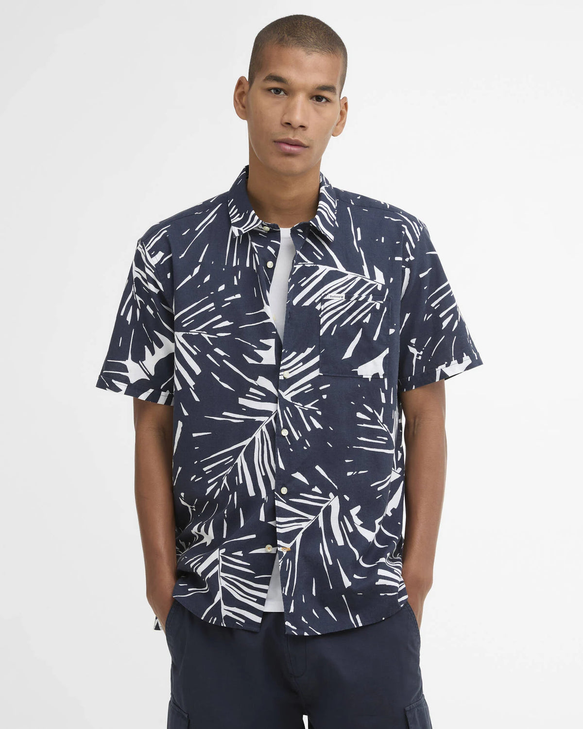 Barbour - Edenwood Printed Short-Sleeved Shirt, Navy