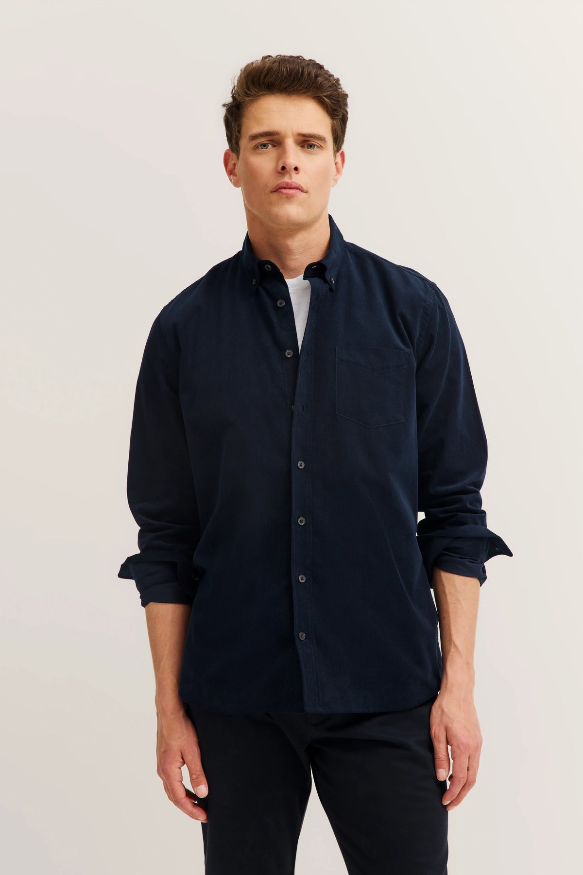 Bugatti - Corduroy Button Down Shirt, Navy