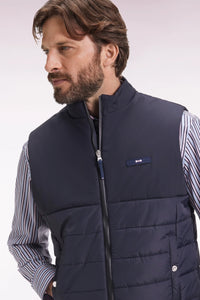 Eden Park - Two-Material Sleeveless Gilet, Navy