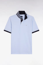 Load image into Gallery viewer, Eden Park - Cotton Contrast Collar Polo Shirt Slim, Light Blue

