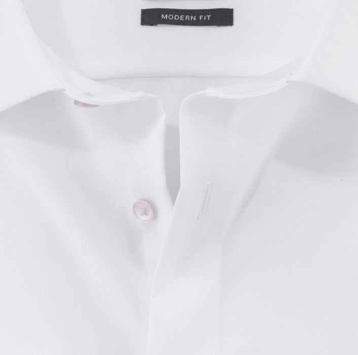 Olymp -  Modern Fit, White Shirt Pink Button
