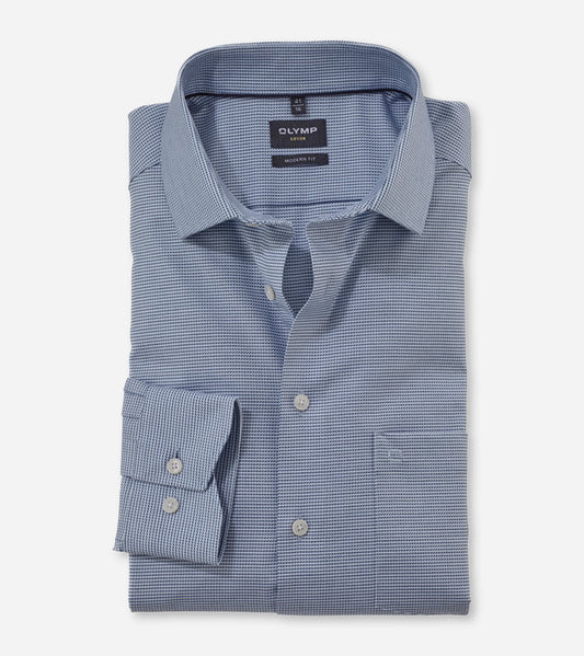 OLYMP - Luxor Business Shirt, Modern Fit, Global Kent, Bleu