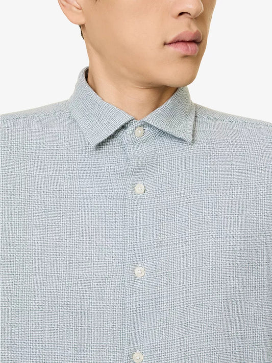 GANT - Cotton Regular Fit Jaspé Glencheck Shirt, Dark Emerald