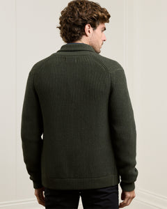 Magee - Inver Rib Cardigan, Forest Green