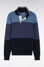 Load image into Gallery viewer, Eden Park - Knitted Long Sleeved Jersey, Tricolour Blue
