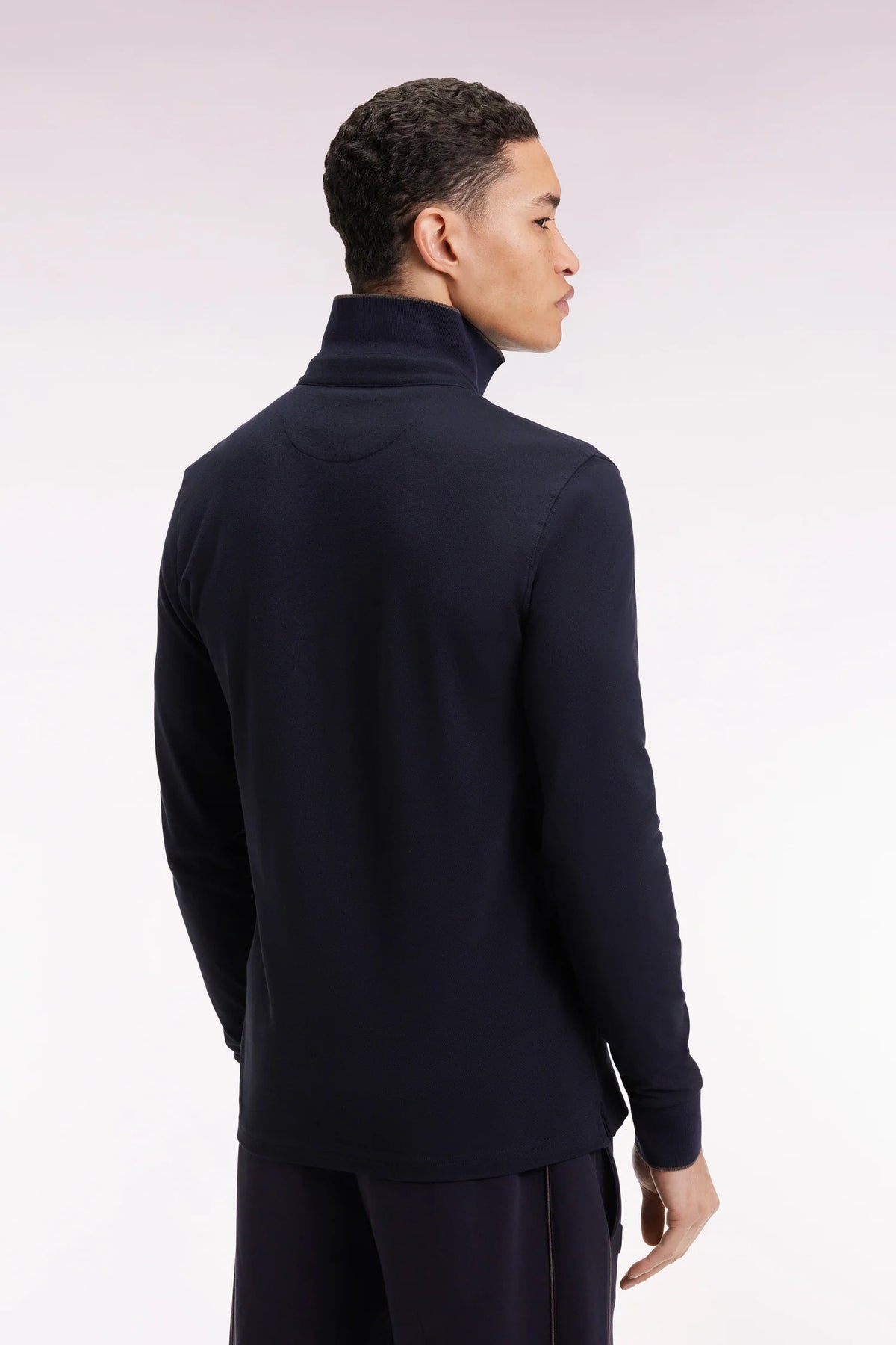 Eden Park - Long-sleeve Cotton Polo Shirt, Navy