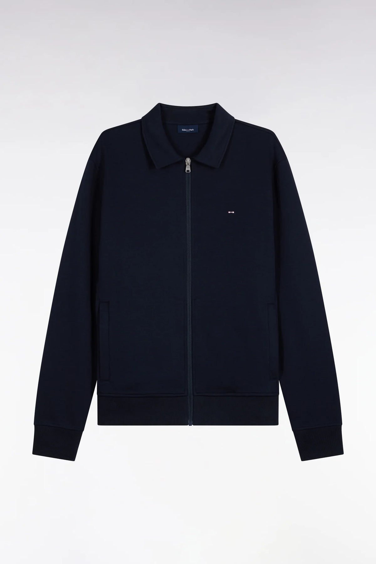 Eden Park - Cotton Collared Zip-Up Sweatshirt, Navy