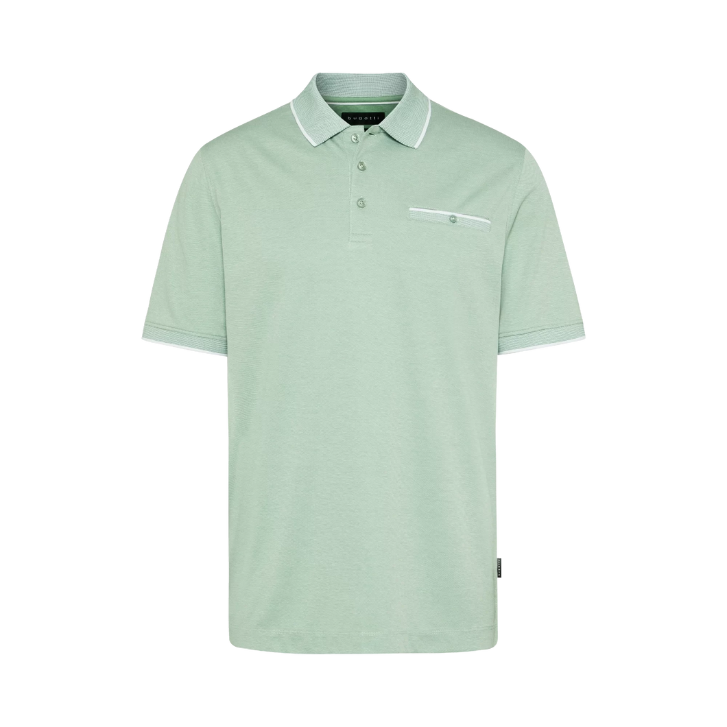 Bugatti - Polo shirt with contrasting stripes, Mint