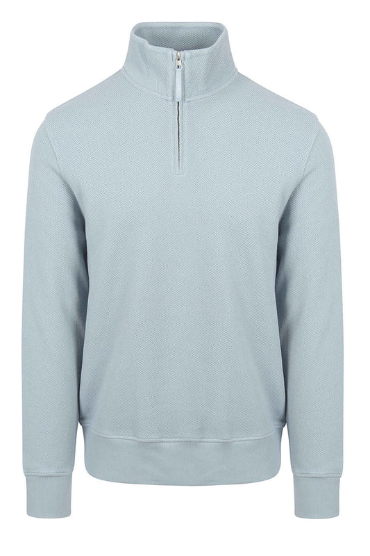 GANT - Waffle Texture Half Zip, Sweatshirt, Dove Blue (L Only)