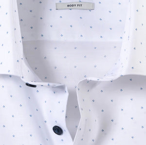 OLYMP - Body Fit Slim Shirt, Blue Dots
