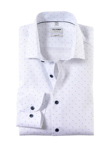 OLYMP - Body Fit Slim Shirt, Blue Dots