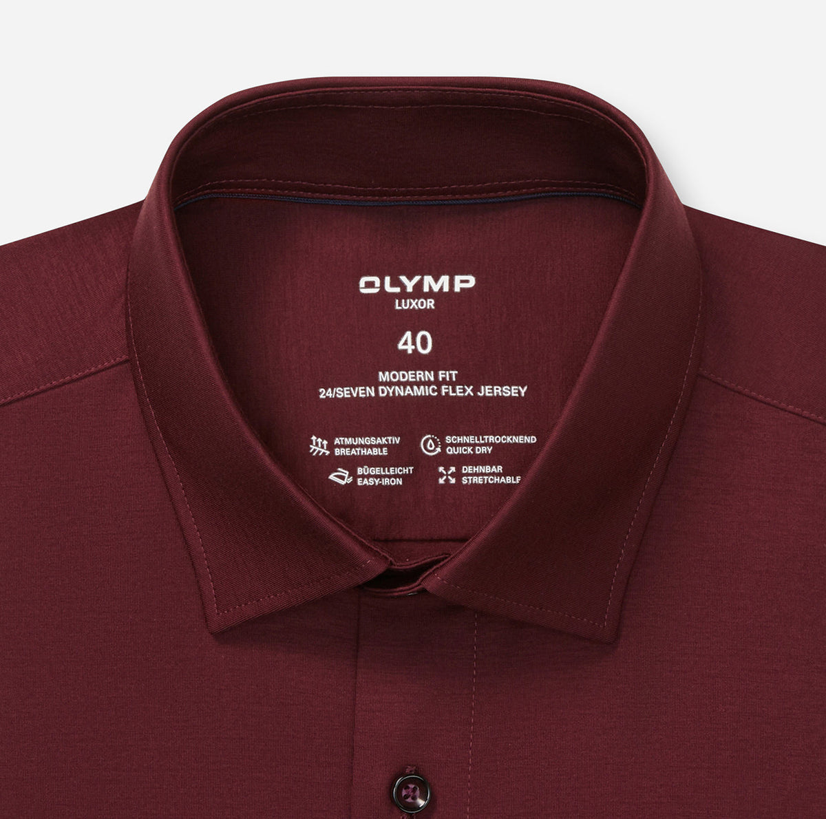 Olymp - Luxor 24/Seven Modern Fit Business Shirt, New Kent, Chianti