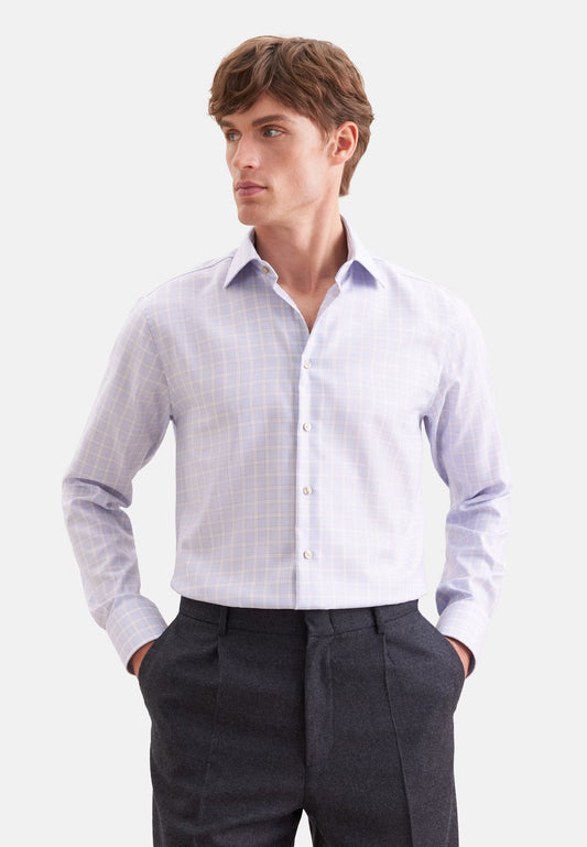 Seidensticker - Regular Fit Business Shirt, Beige Checked