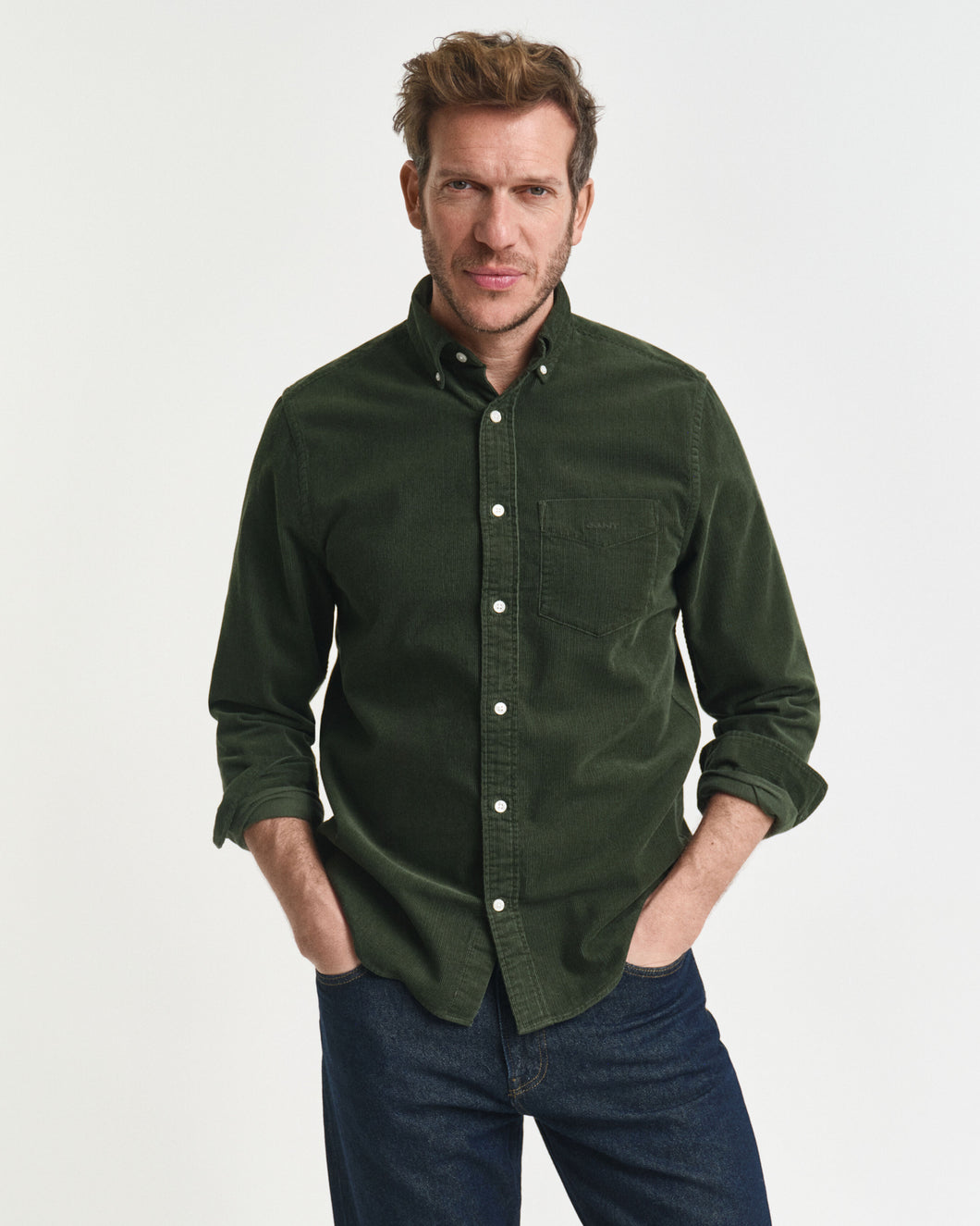 GANT - Corduroy Shirt, Country Green