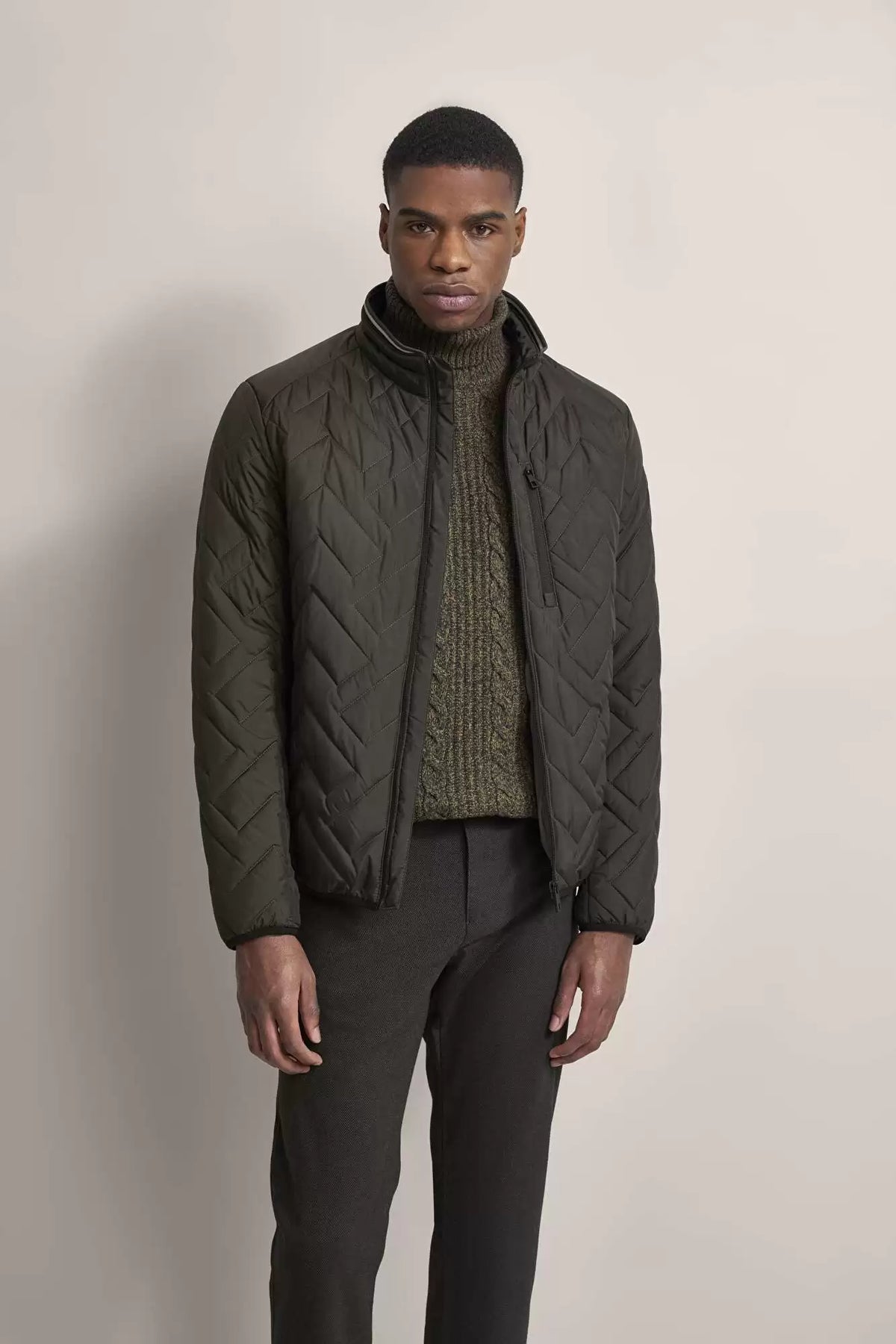 Bugatti - Bomber Quilted Jacket, Olive (Size 48 Only)