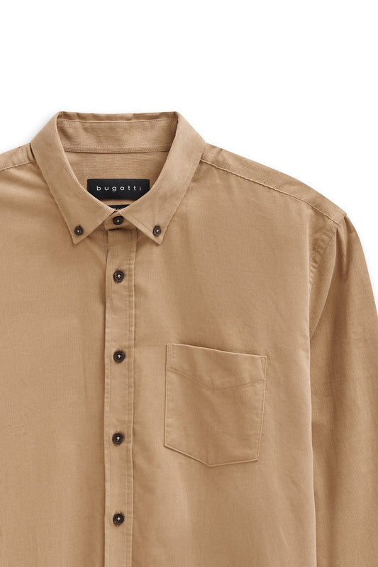 Bugatti - Corduroy Button Down Shirt, Sand