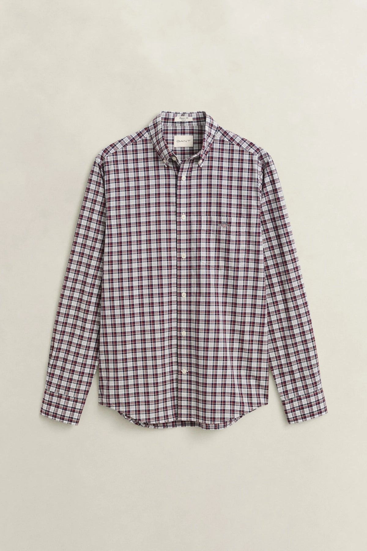 GANT - Reg Poplin Check Shirt, Deep Grape Vine
