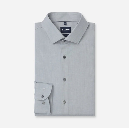 OLYMP - Level Five 24/Seven Body Fit Modern Kent Business Shirt, Muted Green