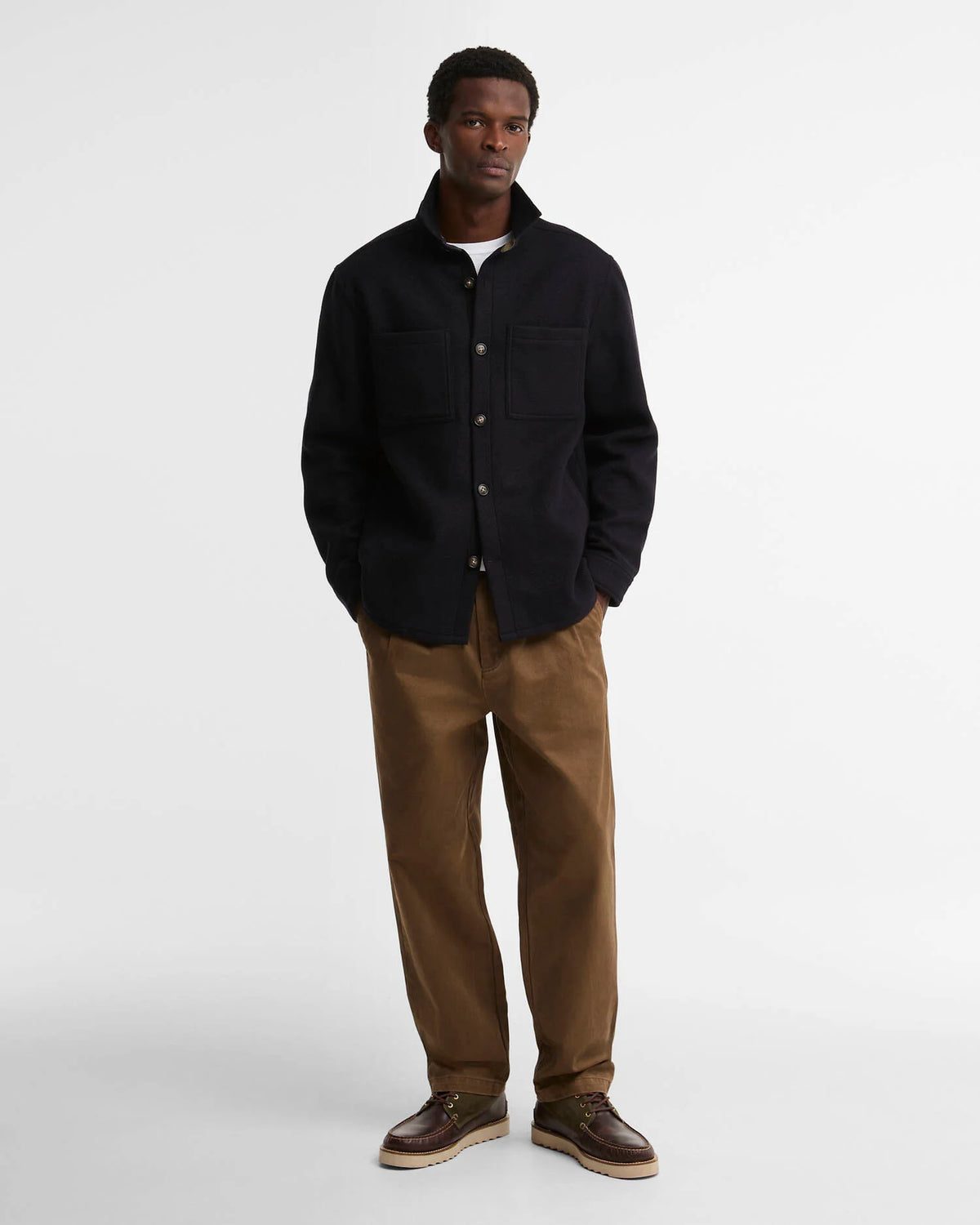 Barbour - Marltown Tailored Fit Wool-Blend Overshirt, Navy Marl