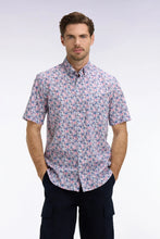 Load image into Gallery viewer, Eden Park - Short-Sleeve Cotton Shirt, Pink / Blue Floral
