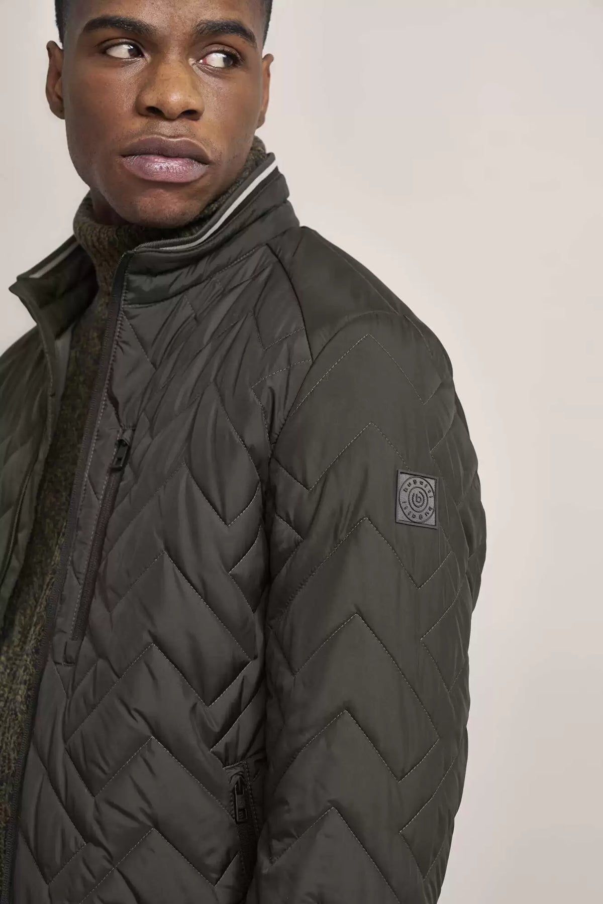 Bugatti - Bomber Quilted Jacket, Olive (Size 48 Only)
