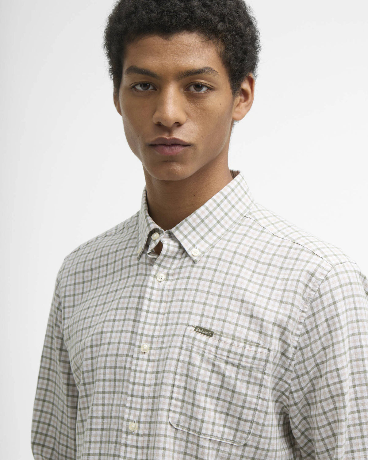 Barbour - Nelson Check Long-Sleeved Tailored Shirt, Stone