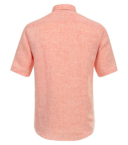 Casa Moda - Short Sleeve Linen Shirt, Peach