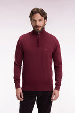 Load image into Gallery viewer, Eden Park - Heavy Cotton Trucker Neck Quarter-Zip, Burgundy
