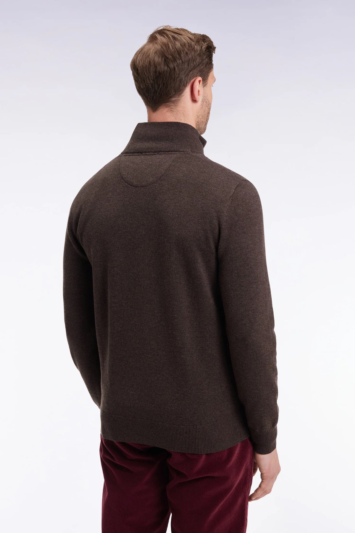 Eden Park - Wool Blend Trucker Neck Quarter-Zip, Brown (M & XXL Only)