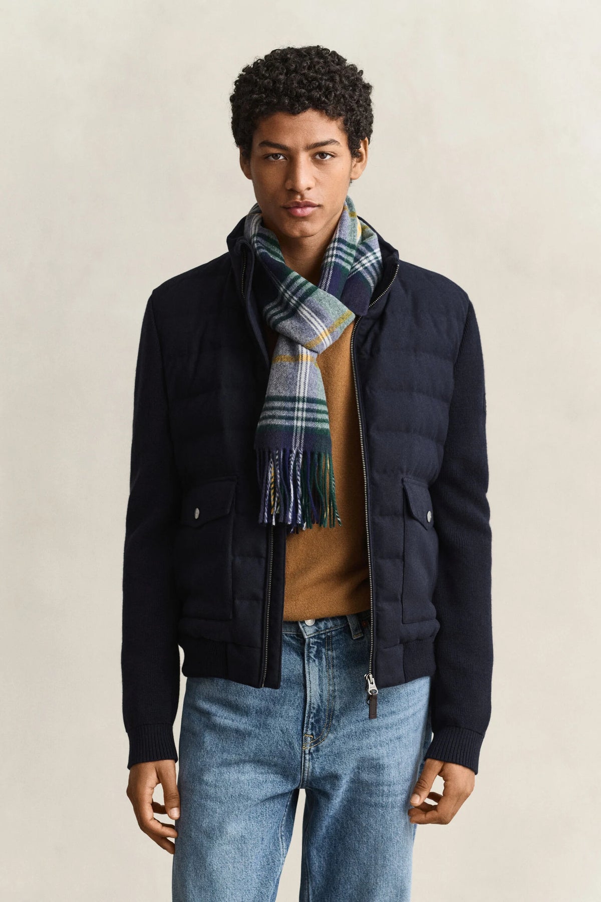 GANT - Insulated Hybrid Flannel Jacket, Evening Blue