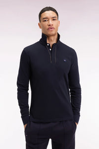 Eden Park - Long-sleeve Cotton Polo Shirt, Navy
