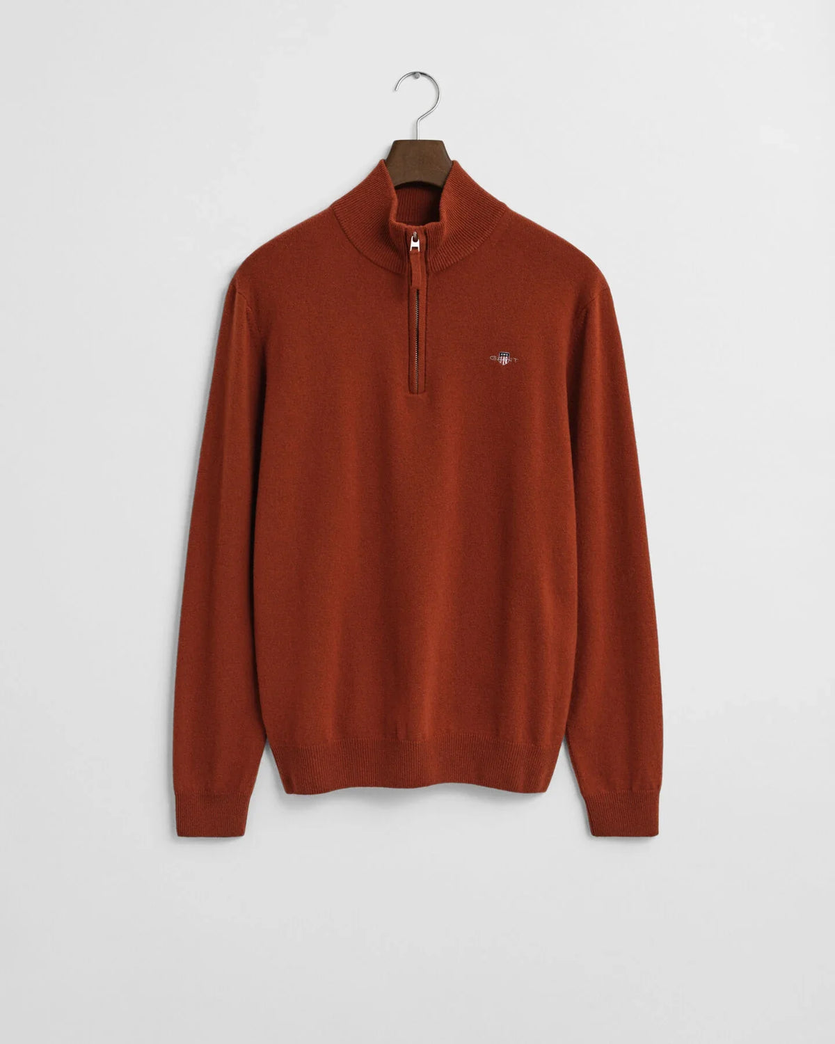 Gant - Superfine Lambswool Half Zip, Modern Rust
