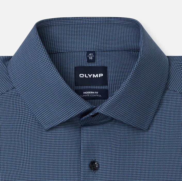 OLYMP - Luxor 24/Seven Modern Fit Global Kent Business Shirt, Smoke Blue