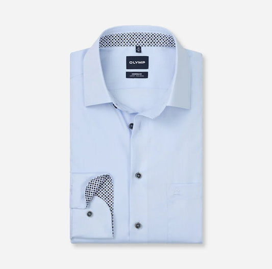 OLYMP - Luxor Modern Fit New Kent Business Shirt, Bleu