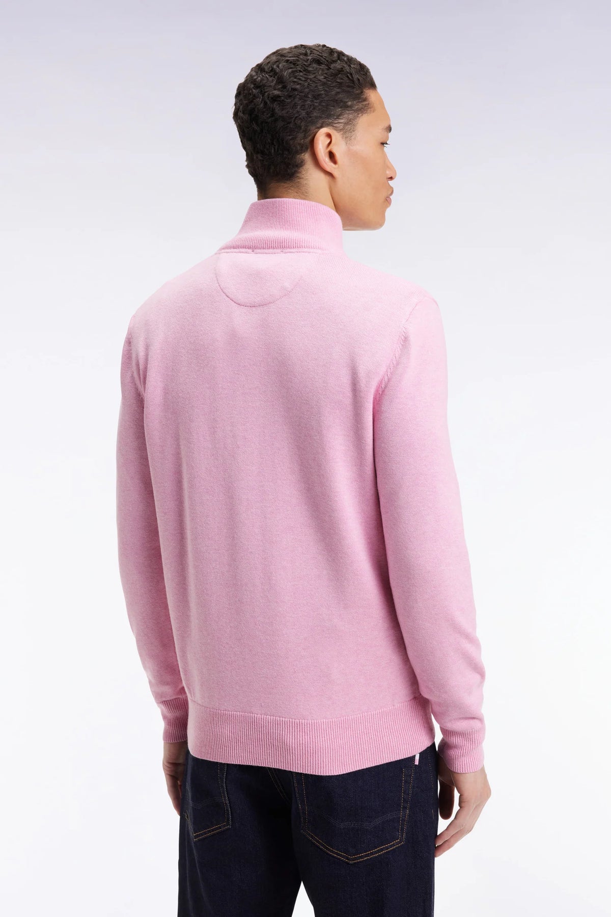 Eden Park - Wool Blend Trucker Neck Quarter-Zip, Pink (3XL Only)
