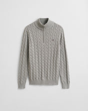 Load image into Gallery viewer, GANT - Cotton Cable Half Zip, Grey Melange
