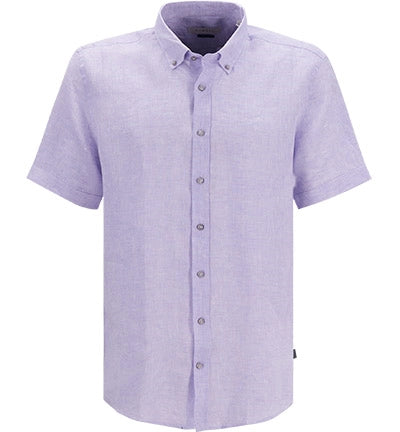 Bugatti - Linen Short Sleeve Shirt - Lilac