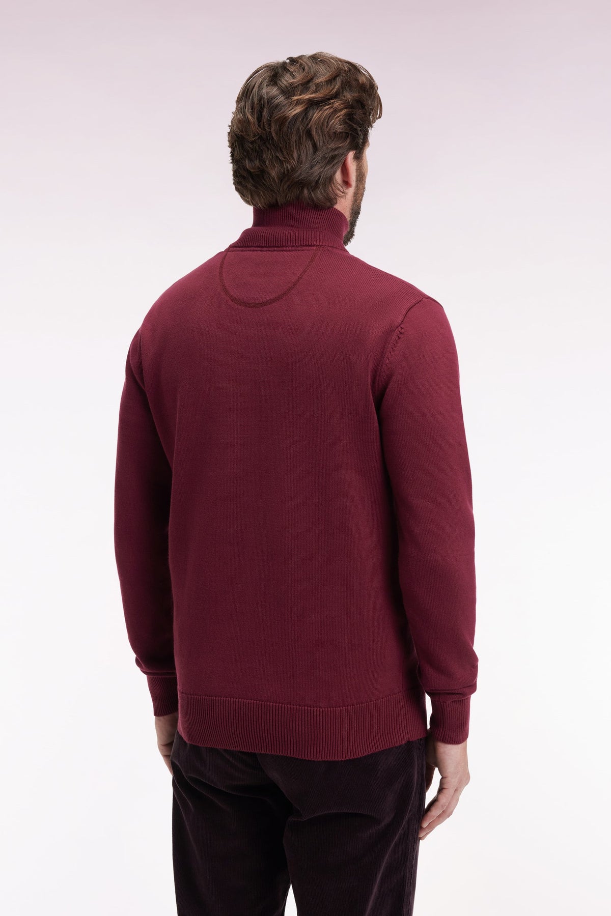 Eden Park - Heavy Cotton Trucker Neck Quarter-Zip, Burgundy