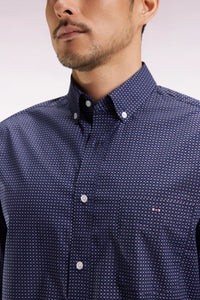 Eden Park - Navy Pima Shirt, Mircro BowTie Print