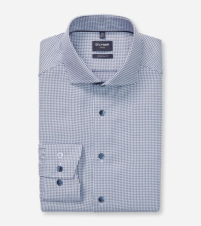 OLYMP - Luxor Modern Fit Business Shirt, Royal Kent, Marine