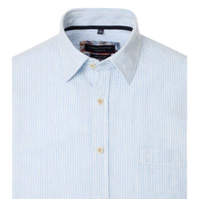 Load image into Gallery viewer, Casa Moda - Short Sleeve Linen Shirt, Blue Stripe
