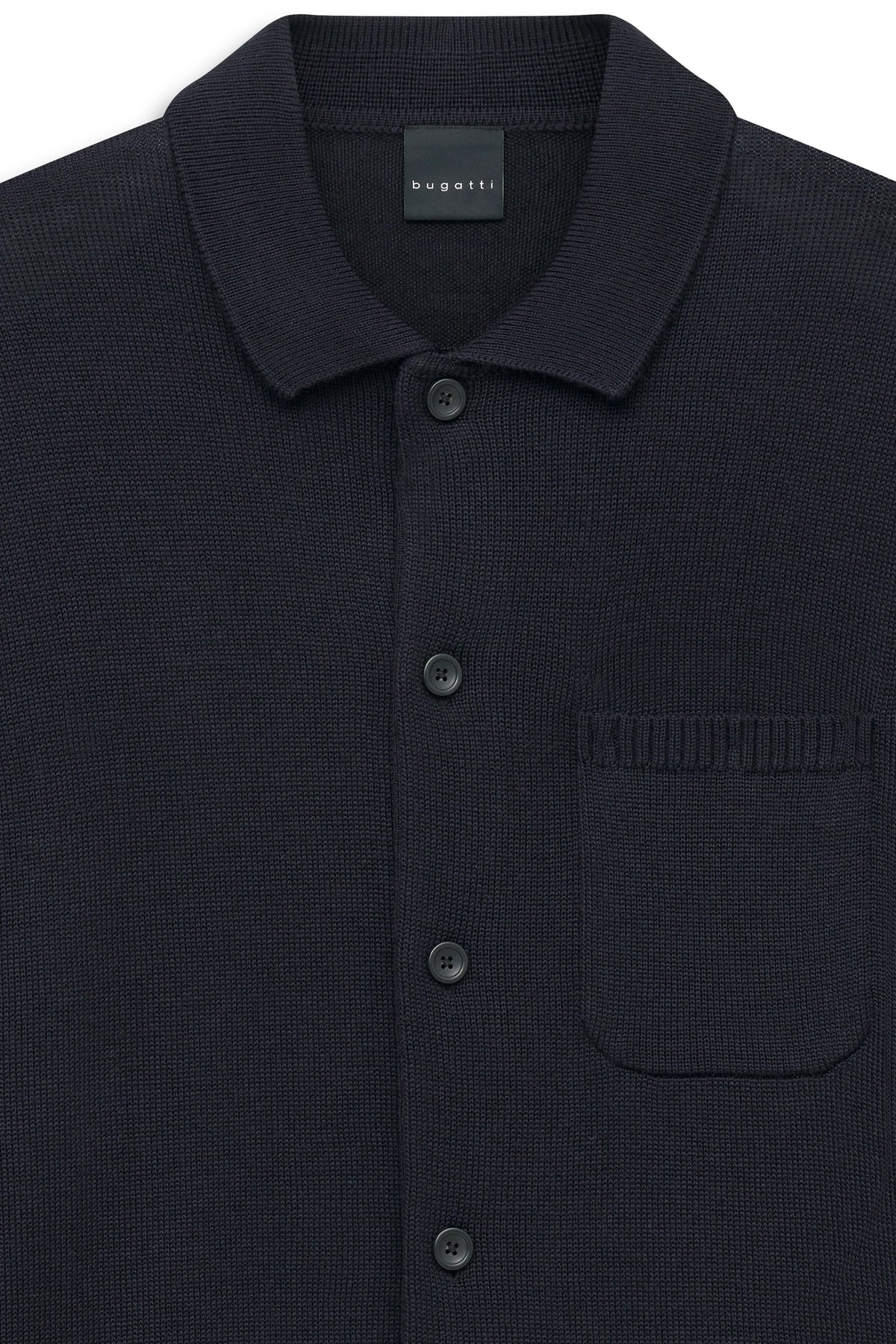Bugatti - Wool Blend Button-Up Cardigan, Navy