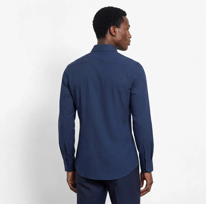 OLYMP - Level Five 24/Seven Body Fit Modern Kent Business Shirt, Marine