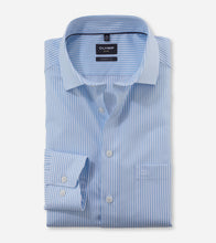 Load image into Gallery viewer, OLYMP - Luxor Business Shirt, Modern Fit, Global Kent, Striped Blue
