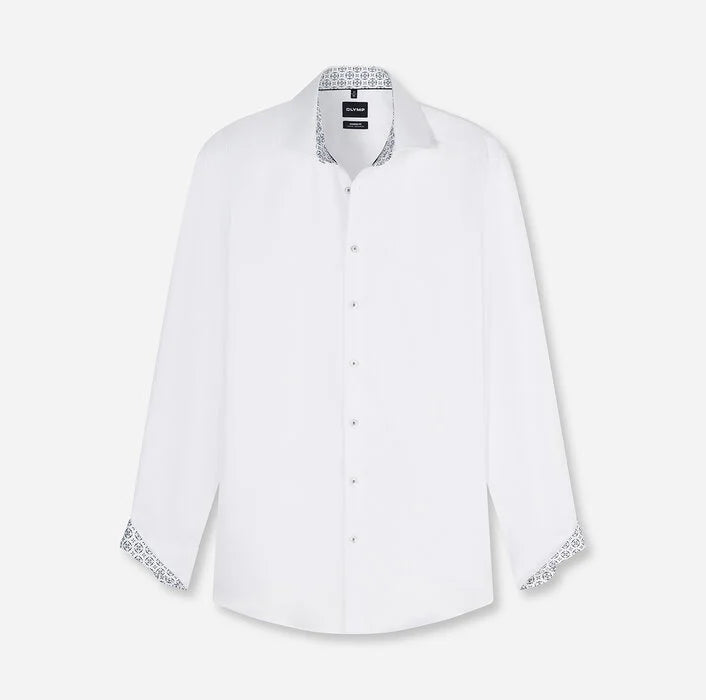 OLYMP - Luxor Modern Fit Global Kent Business Shirt, White